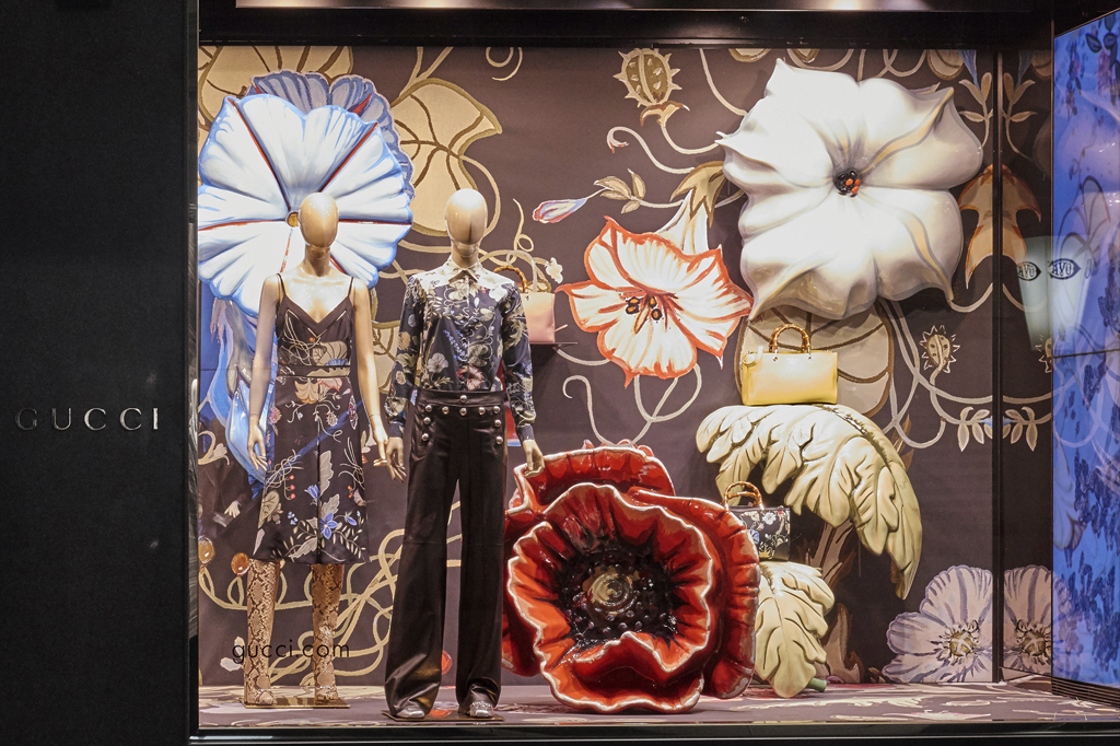 Gucci Primavera Estate 2015 vetrina fiori