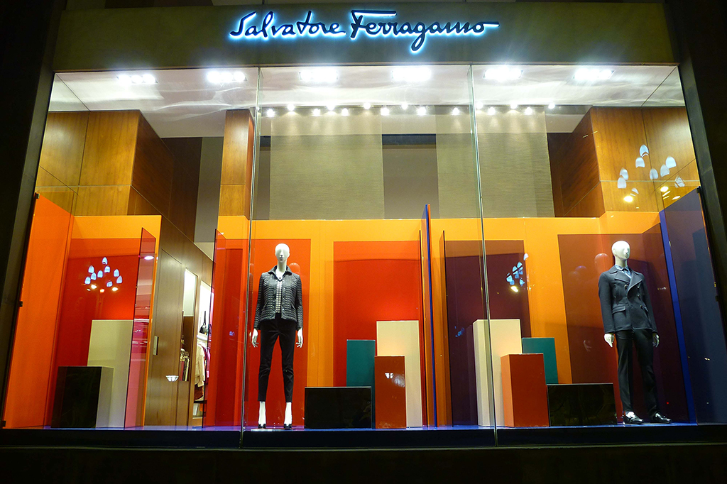 Vetrina Ferragamo, primavera estate 2014