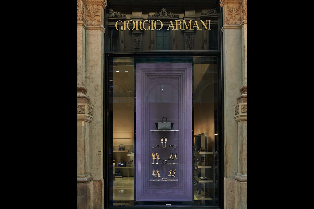 Vetrina Giorgio Armani, primavera Estate 2014