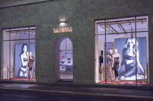 Vetrine La Perla autunno inverno 2014, via Montenapoleone, Milano